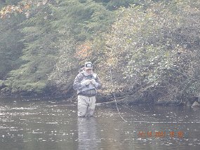 $Bald Eagle Spring10-17-2021010$ Mike on the Black Mo at one of our favorite holes. Not many fish though..