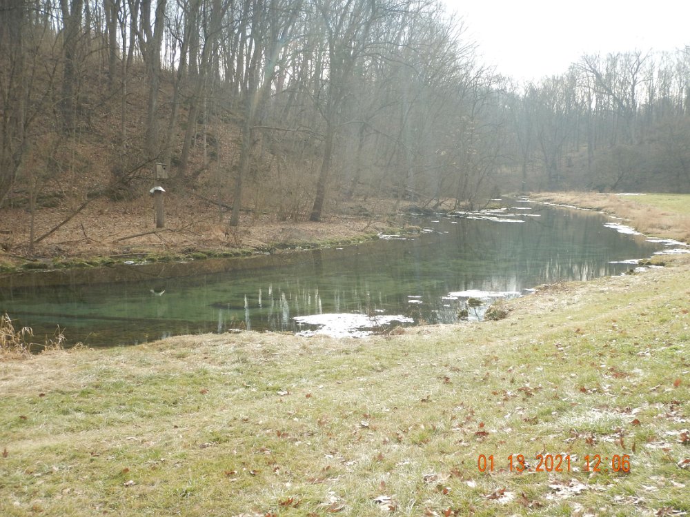 $BigSpring-1-13-2021001$ Kinda unbelievable.  A beautiful day in January and I have the ditch to myself.  No wind to speak of and a couple of fish rising.