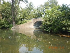 $MemorialLake8-9-2021007$ Couldn't get the sunnies to hit top water but they seemed to like worms. On the other side of the culvert the water is shallow and home to bunches of little...